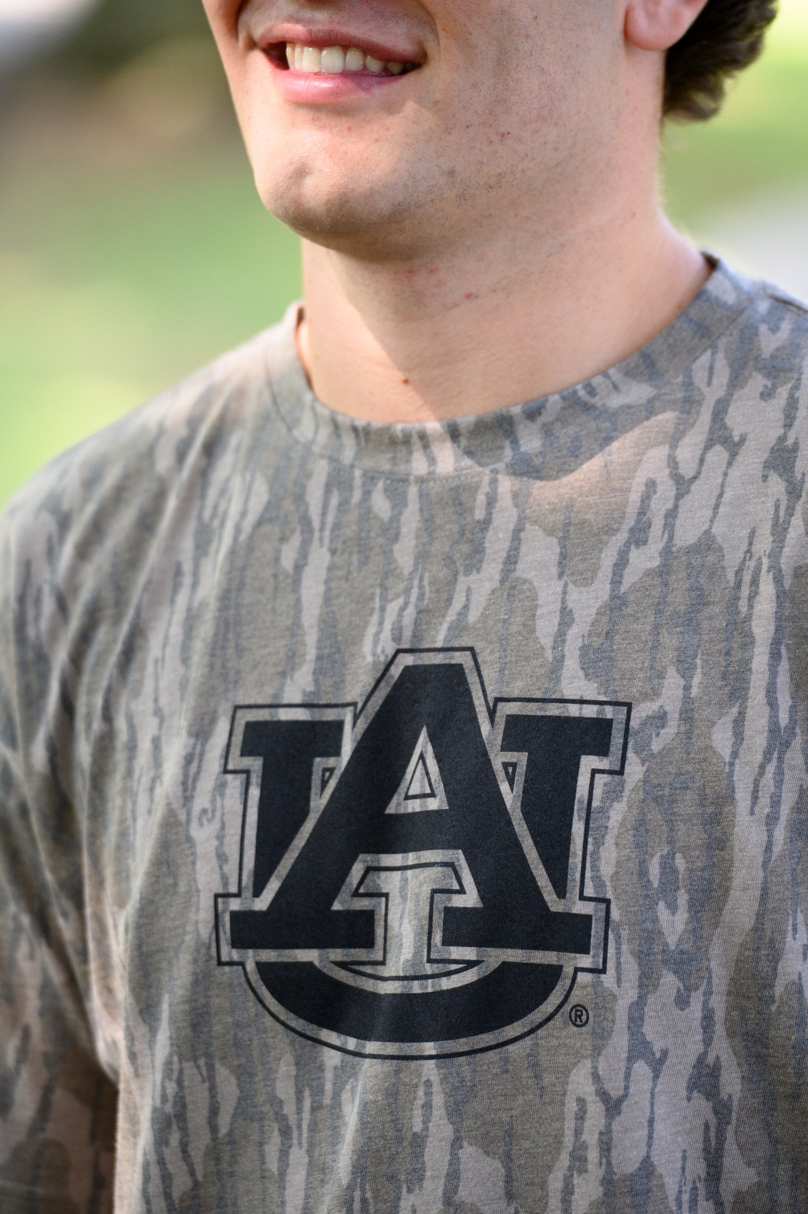 Auburn University Camouflage T-Shirt with a Black AU Logo print