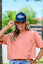 Auburn University Navy Trucker Hat with a woven patch depicting the Auburn University campus.