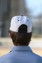 Auburn University White and Navy Rope Hat with the Leaping Tiger logo under Navy text "Auburn"
snapback hat