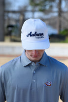 Auburn University White Hat with Navy script “Auburn Tigers”