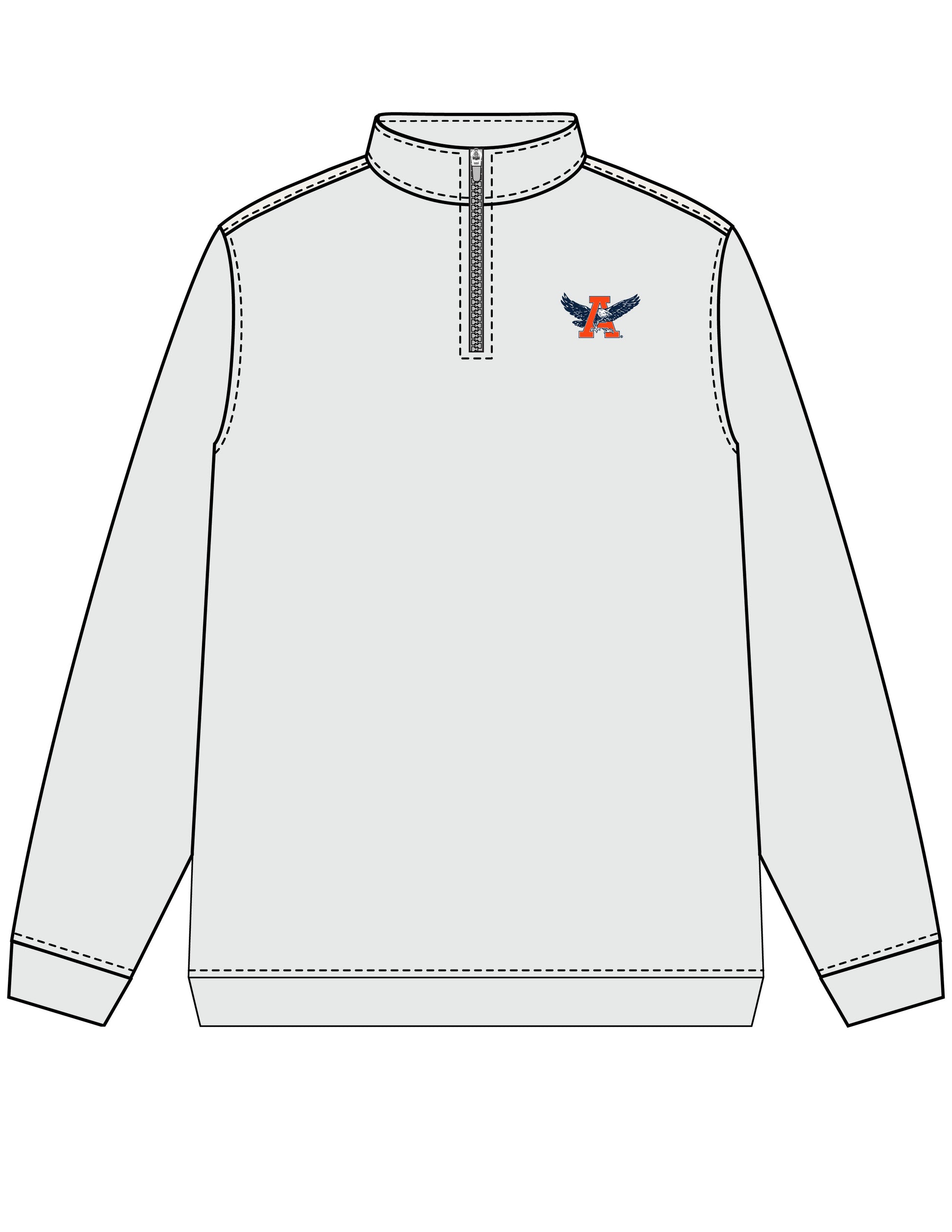 Auburn University Men’s Light Grey Performance Pullover with Auburn Eagle Logo embroidery