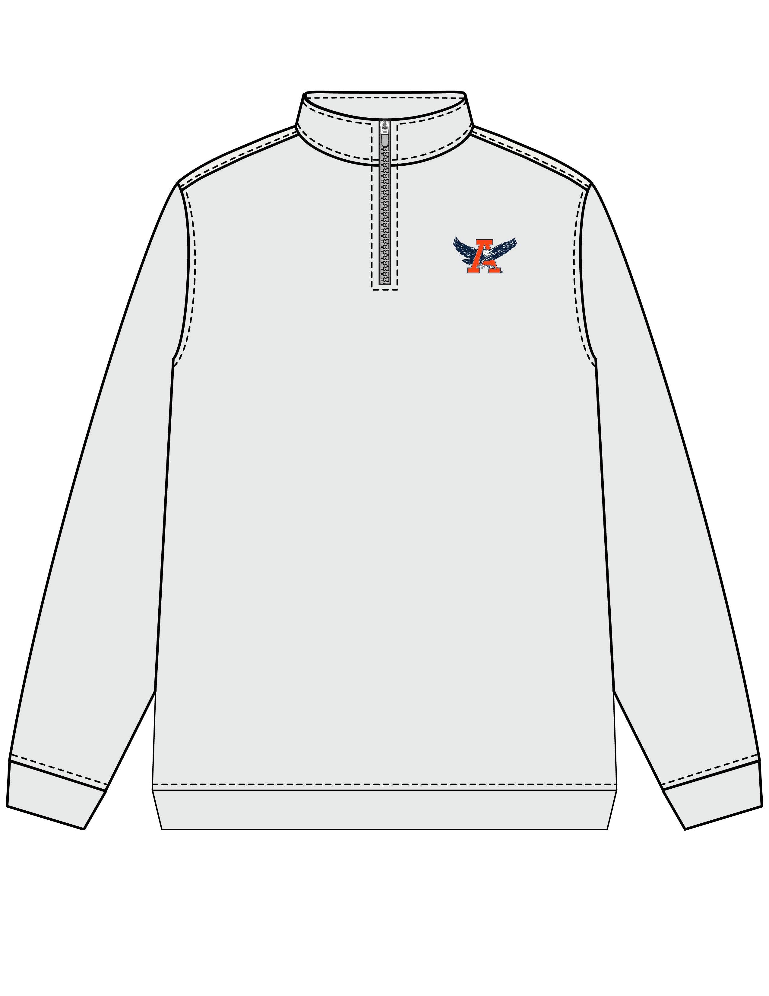 Auburn University Men’s Light Grey Performance Pullover with Auburn Eagle Logo embroidery