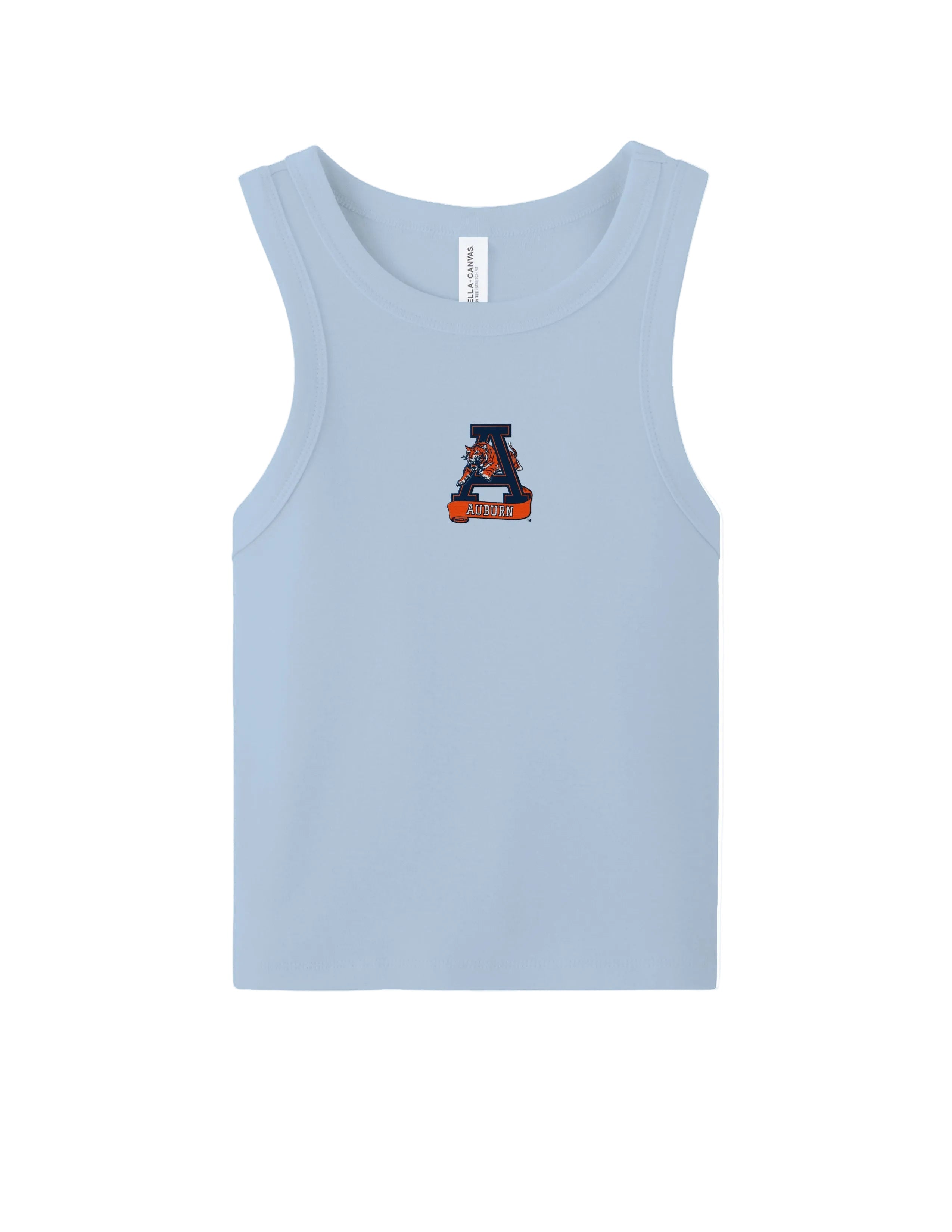 Auburn University Light Blue Tank with Leaping Tiger logo embroidery