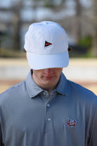 Auburn University White Hat featuring a Navy pennant flag patch with Orange script “Auburn”