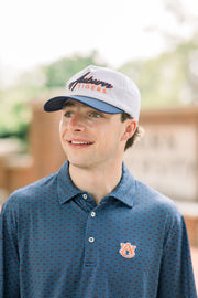 Auburn University White and Navy Hat with Navy “Auburn” embroidery and Orange text “Tigers”