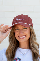 University of Alabama Dark Red Hat with a White rope and White script embroidery “Bama”