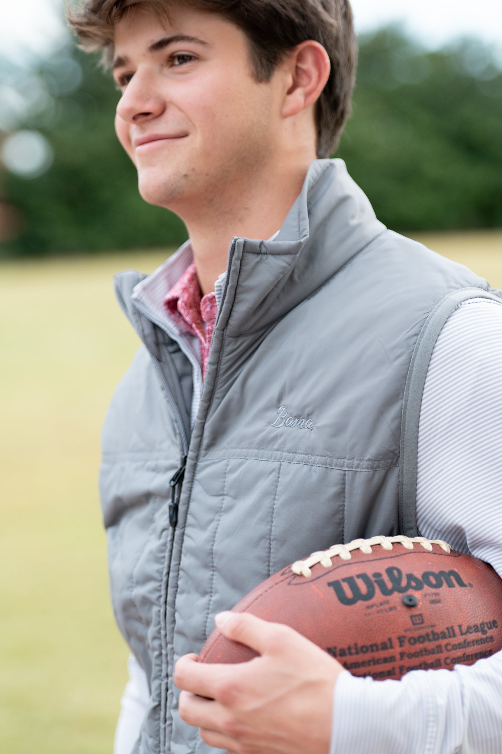 University of Alabama Grey Men's Vest with Grey script "Bama" Embroidery