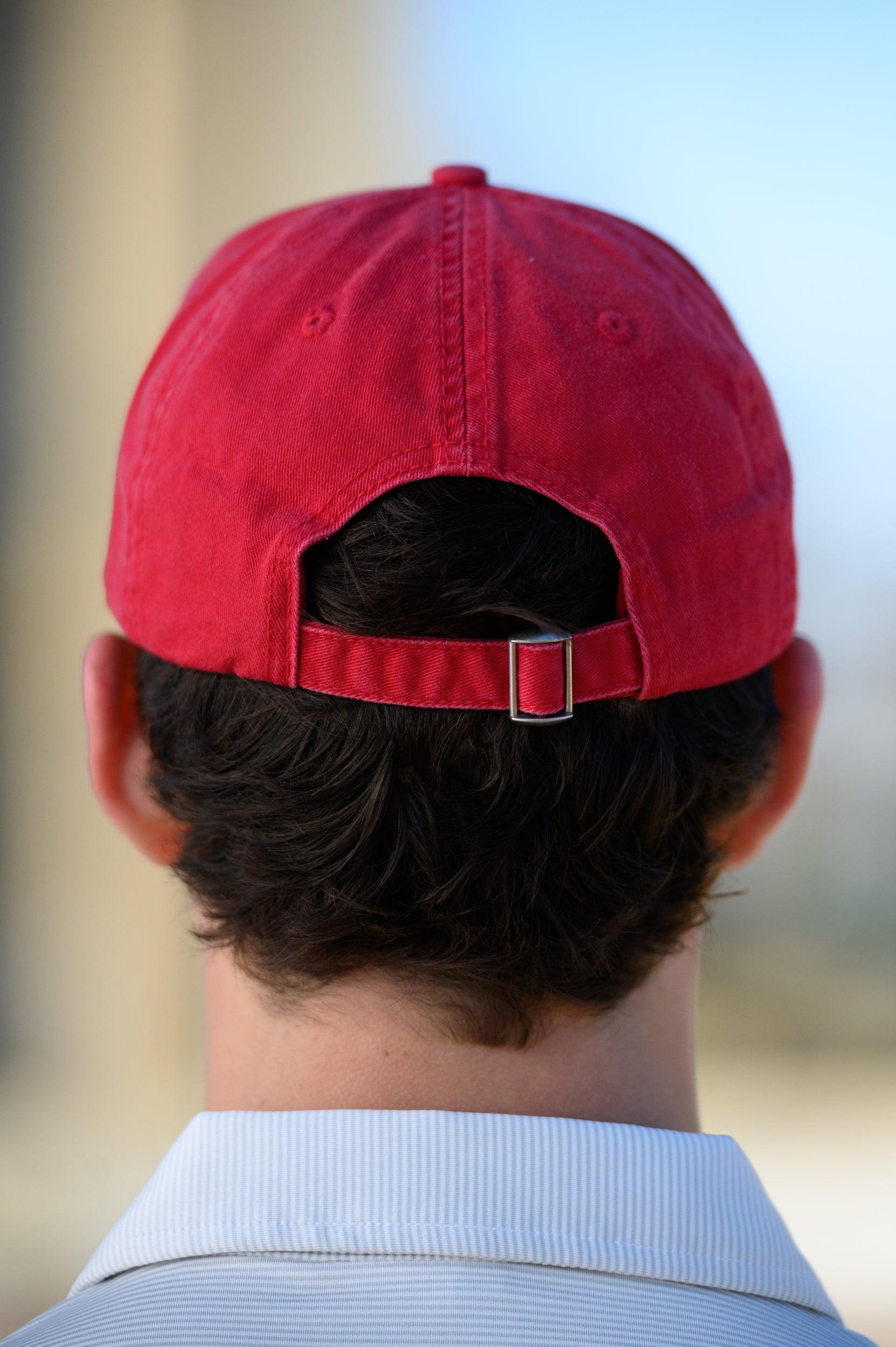 University of Alabama Red Dad Hat with White "Bama Softball" Embroidery
strap back
