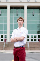 University of Alabama Men’s Windowpane patterned Polo with Basketball Al Logo embroidery on the chest