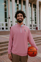 University of Alabama ¼ Zip Crimson Stripe Pullover with Basketball Al Logo Embroidery on the chest