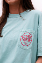 University of Alabama Mint T-Shirt with the Elephant Seal Logo on the front pocket