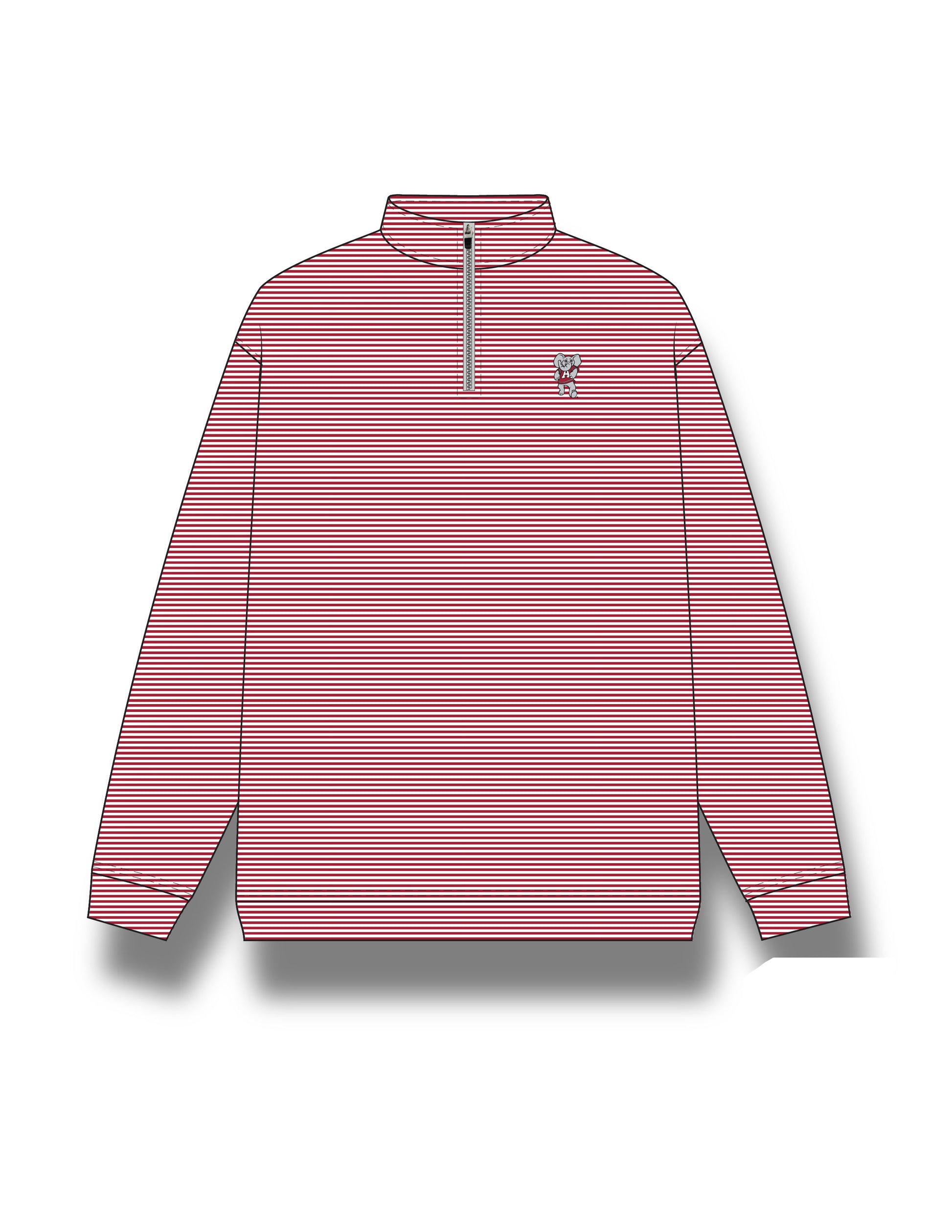 University of Alabama Men’s Crimson Stripe pullover with Big Al logo embroidery