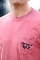 Front Pocket design featuring big al holding a baseball bat over his head