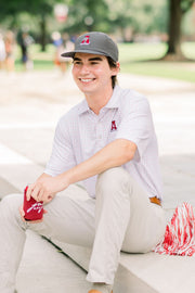 University of Alabama Men’s Windowpane Polo with Block A logo embroidery