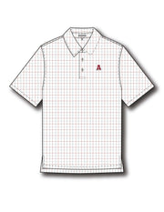 University of Alabama Men’s Windowpane Polo with Block A logo embroidery