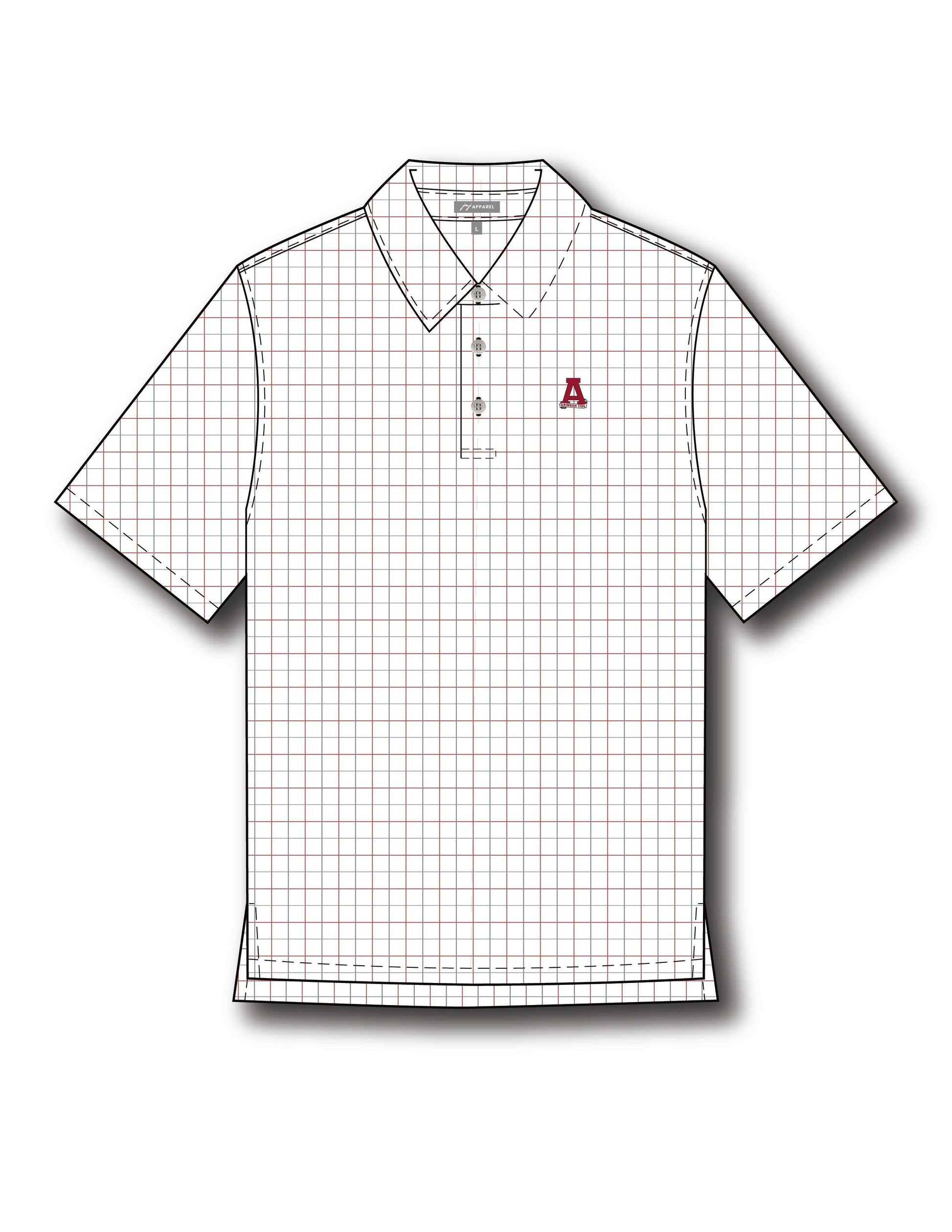 University of Alabama Men’s Windowpane Polo with Block A logo embroidery