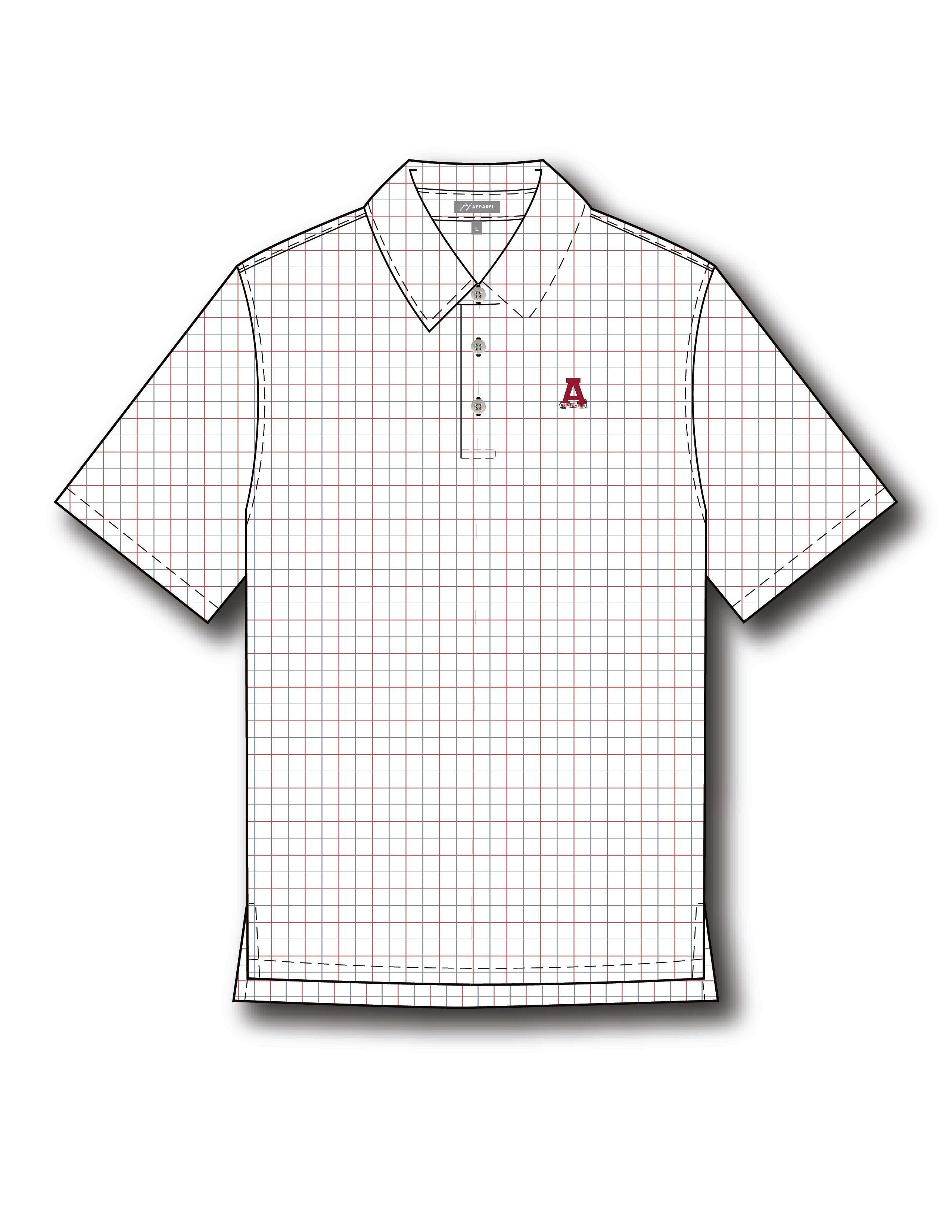 University of Alabama Men’s Windowpane Polo with Block A logo embroidery