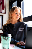 University of Alabama Black Henley with White Dixieland Delight embroidery