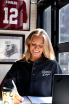 University of Alabama Black Henley with White Dixieland Delight embroidery