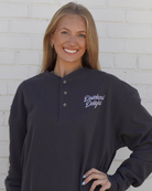 University of Alabama Black Henley with White Dixieland Delight embroidery