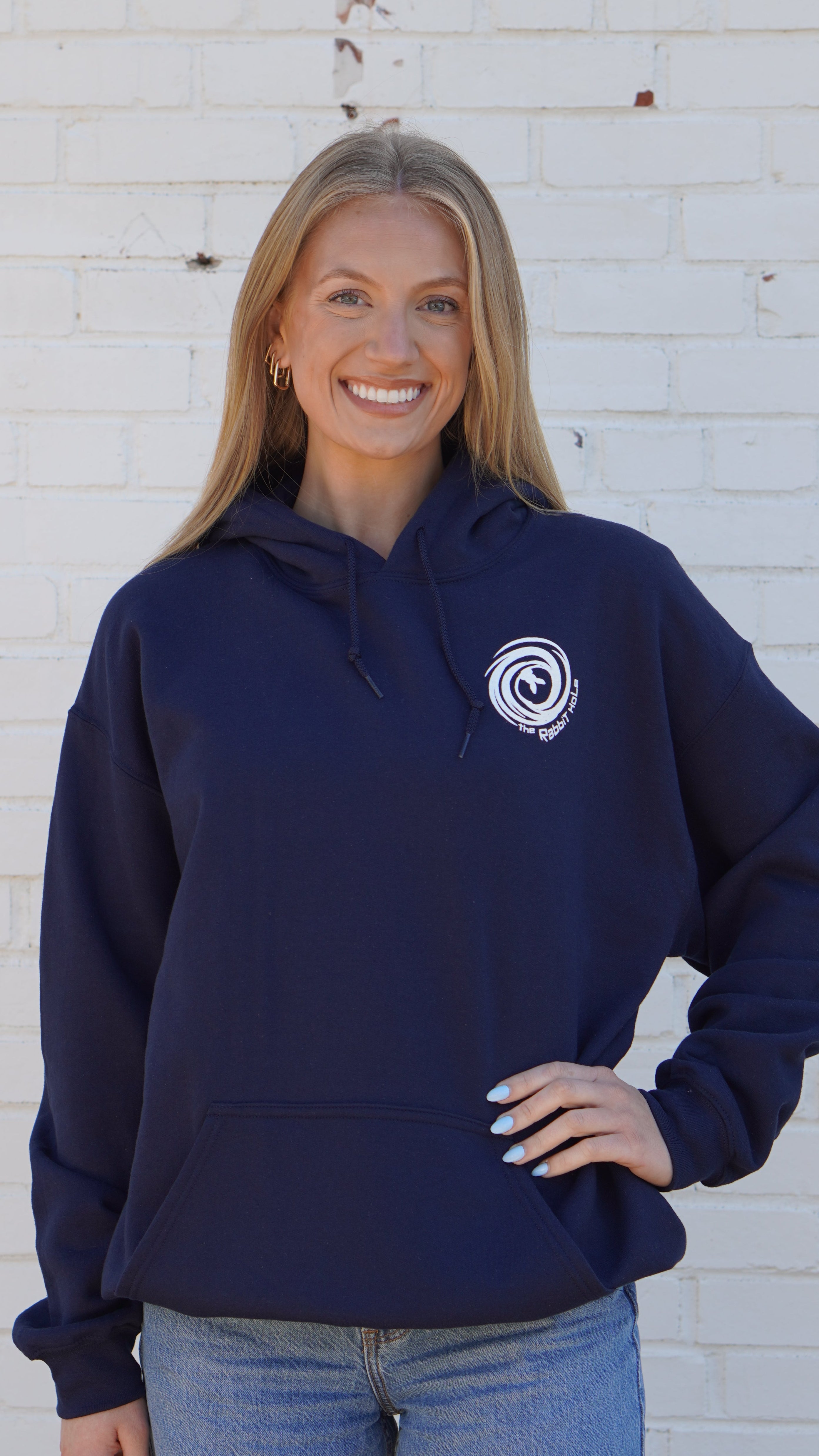 Down The Rabbit Hole Hoodie Front Rabbit Hole Logo