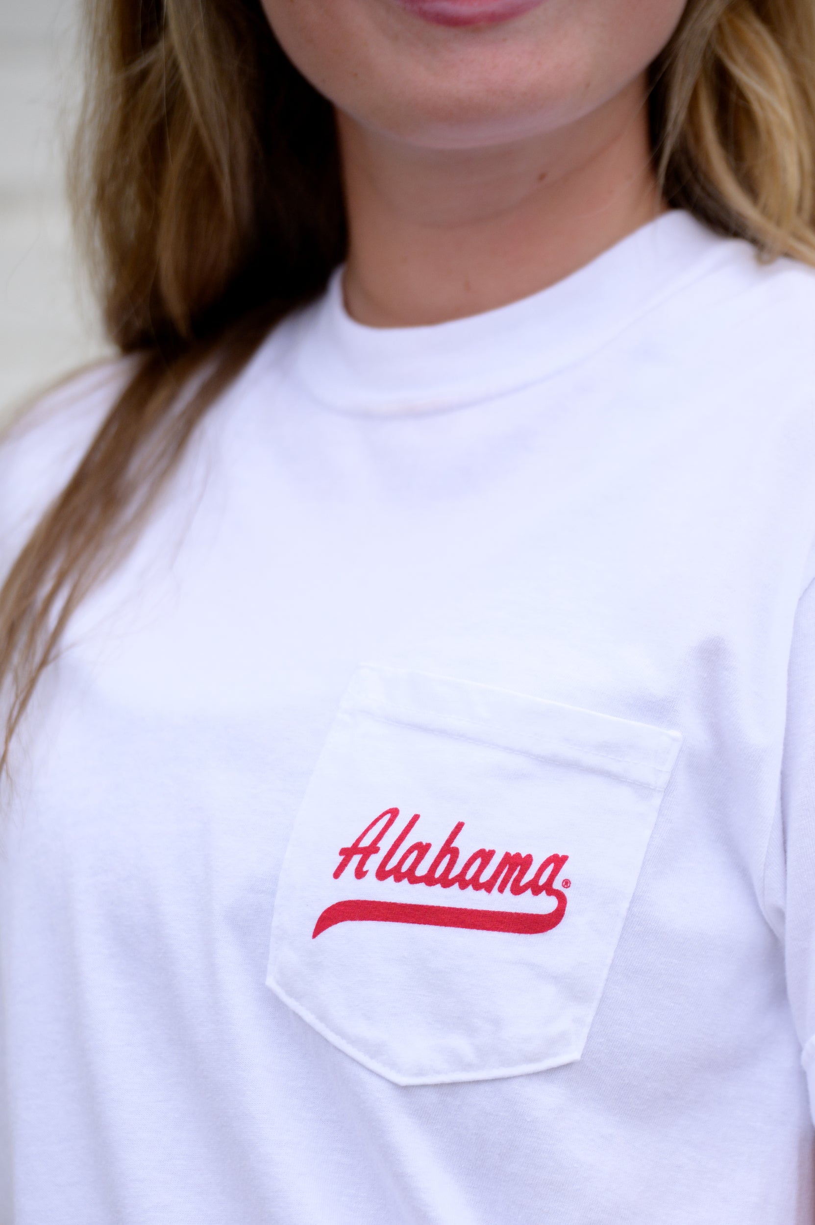 Front Pocket with Red Alabama Script Detail