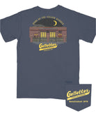 Gallettes Navy Building Tee with Yellow text "Home of the Yellow Hammer" above an illustration of the Gallettes Building