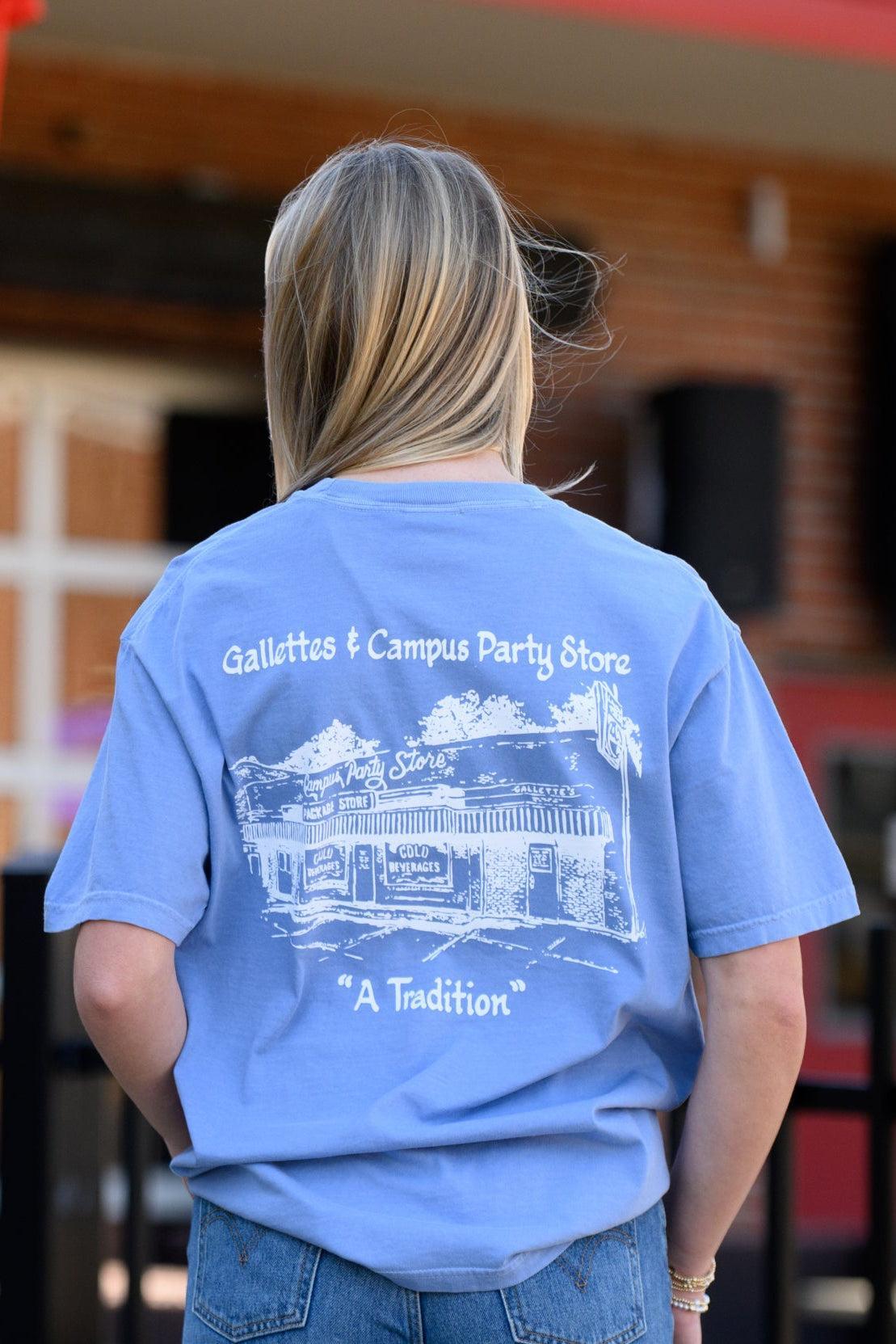 Gallettes T-Shirt with an illustration of the old Gallettes building