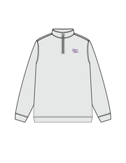 LSU Light Grey ¼ Zip Pullover with Purple Script “Geaux Tigers” embroidery