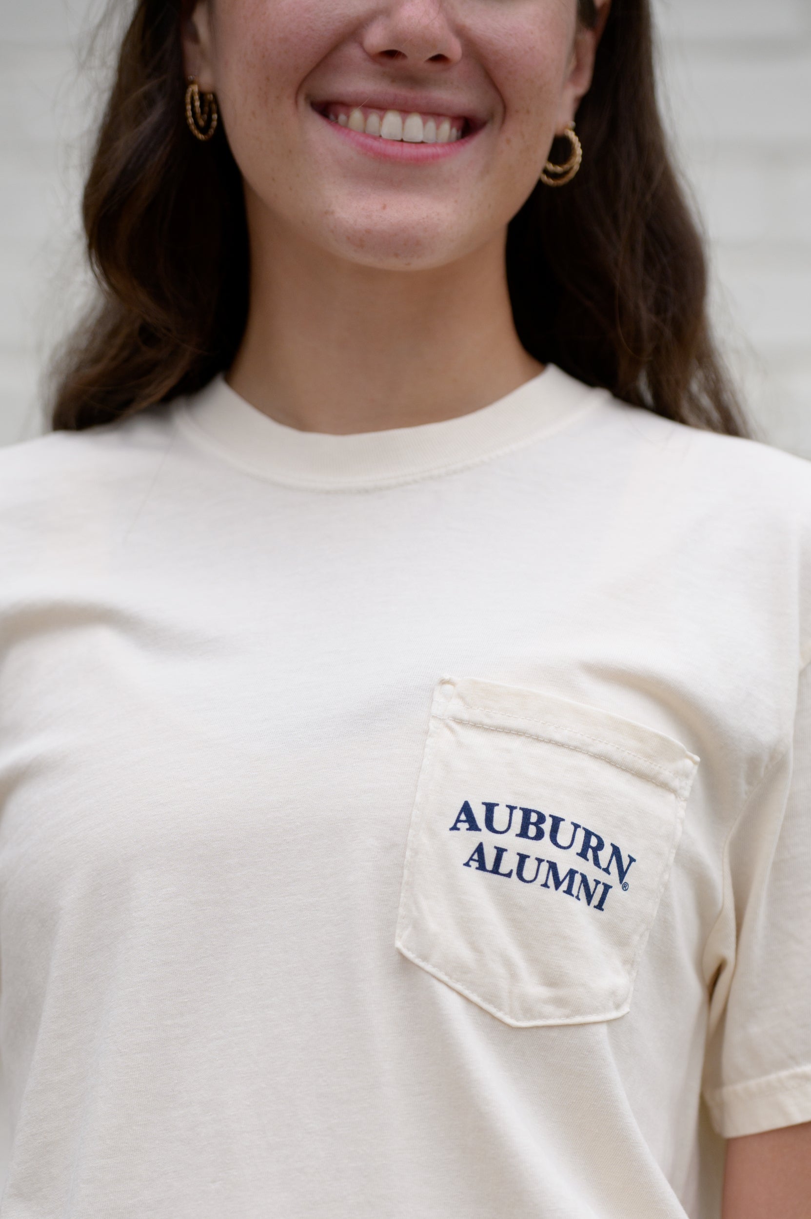 Graduation Aubie Front Pocket with Navy text "AUBURN ALUMNI"