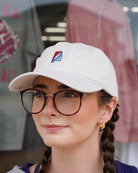 Grateful State Light Grey Dad Hat with Red and Blue embroidery of the Alabama "Grateful State" Logo