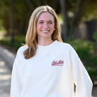 Mississippi State Cream Sweatshirt with Maroon “Hail State” script and baseball bat embroidery