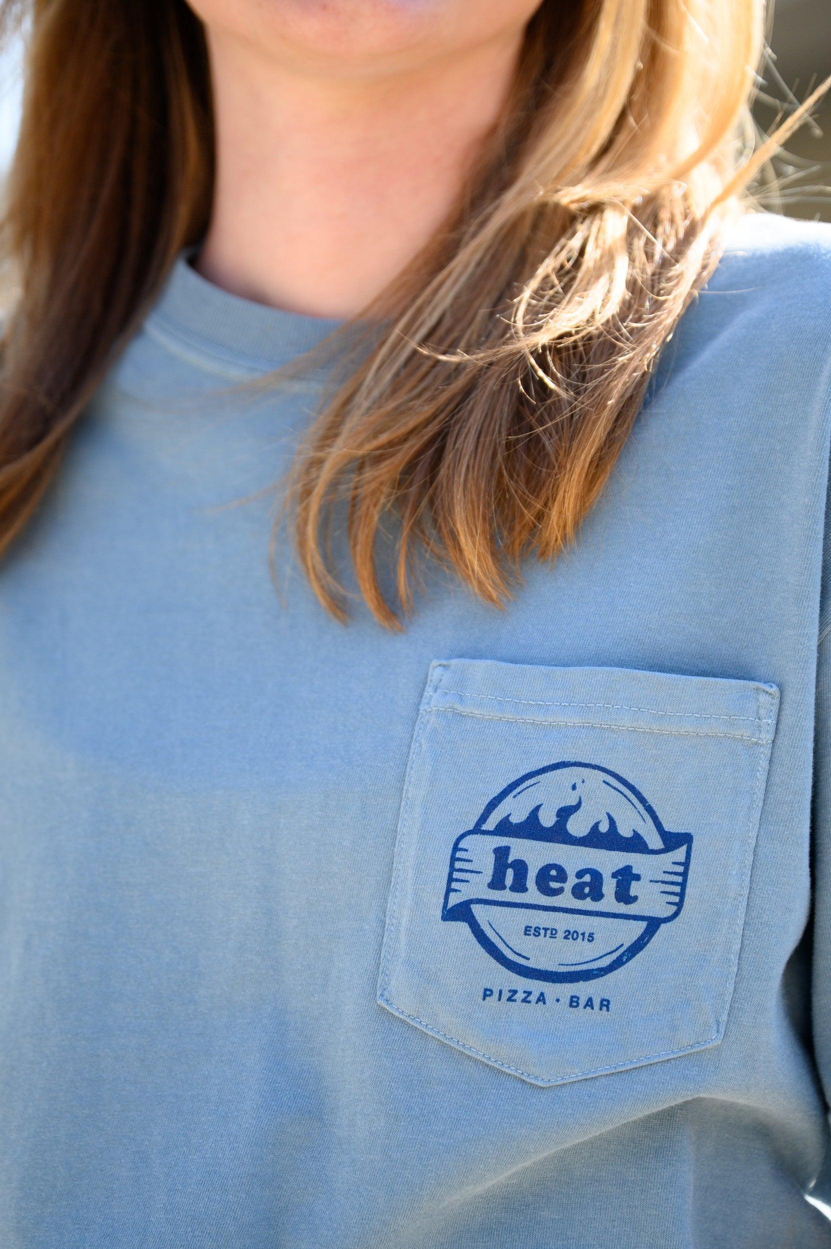 Dark Blue “Heat Pizza” logo front pocket