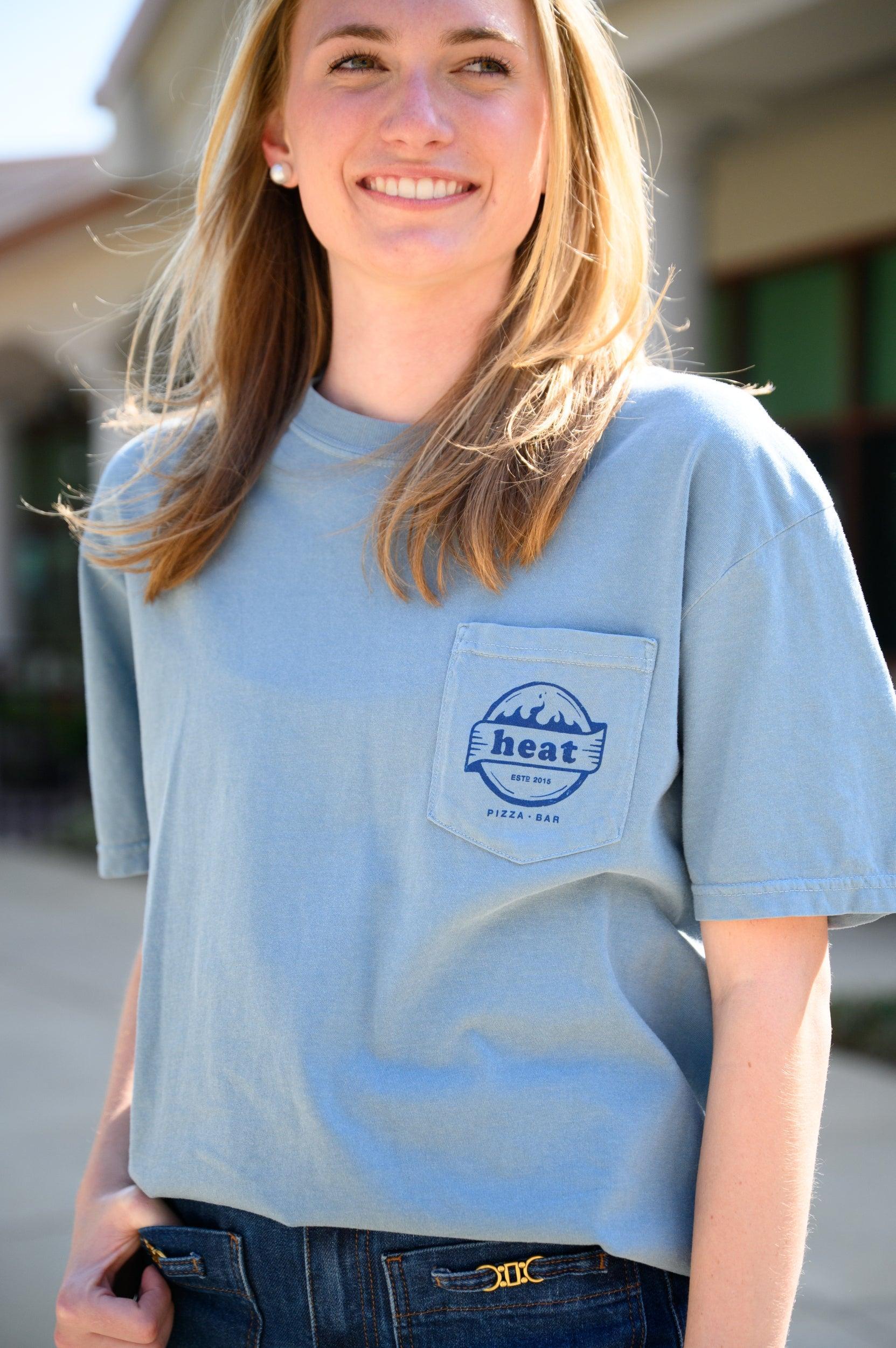 Dark Blue “Heat Pizza” logo front pocket