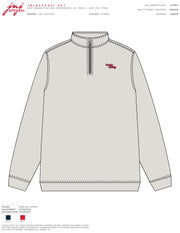 Ole Miss Light Grey ¼ Zip Pullover with Red “Hotty Toddy” Embroidery