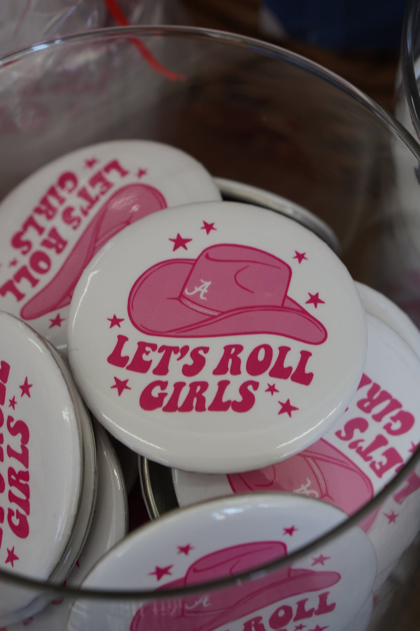 Let's Roll Girls Button