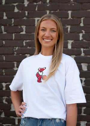 Grateful Hoops Crimson and White T-Shirt - Quick Ship