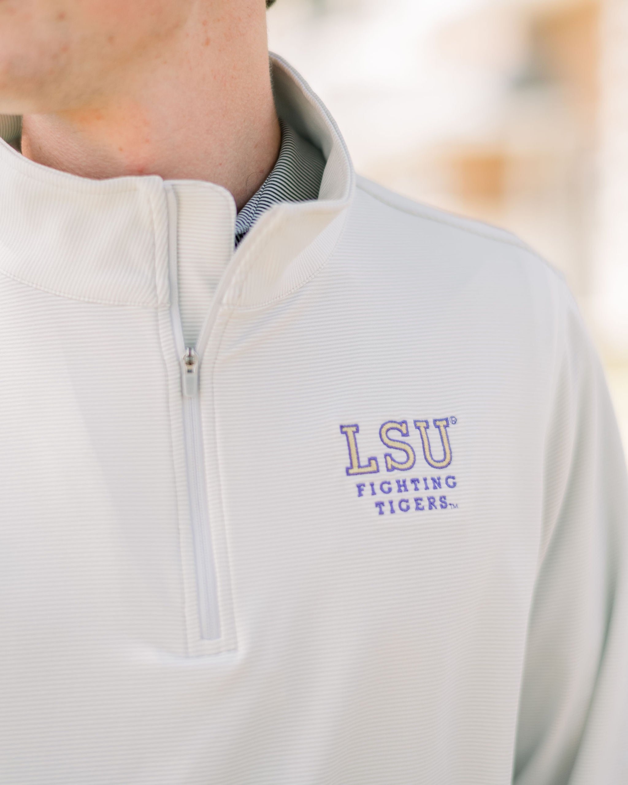 LSU Fighting Tigers Stripe Performance Pullover
