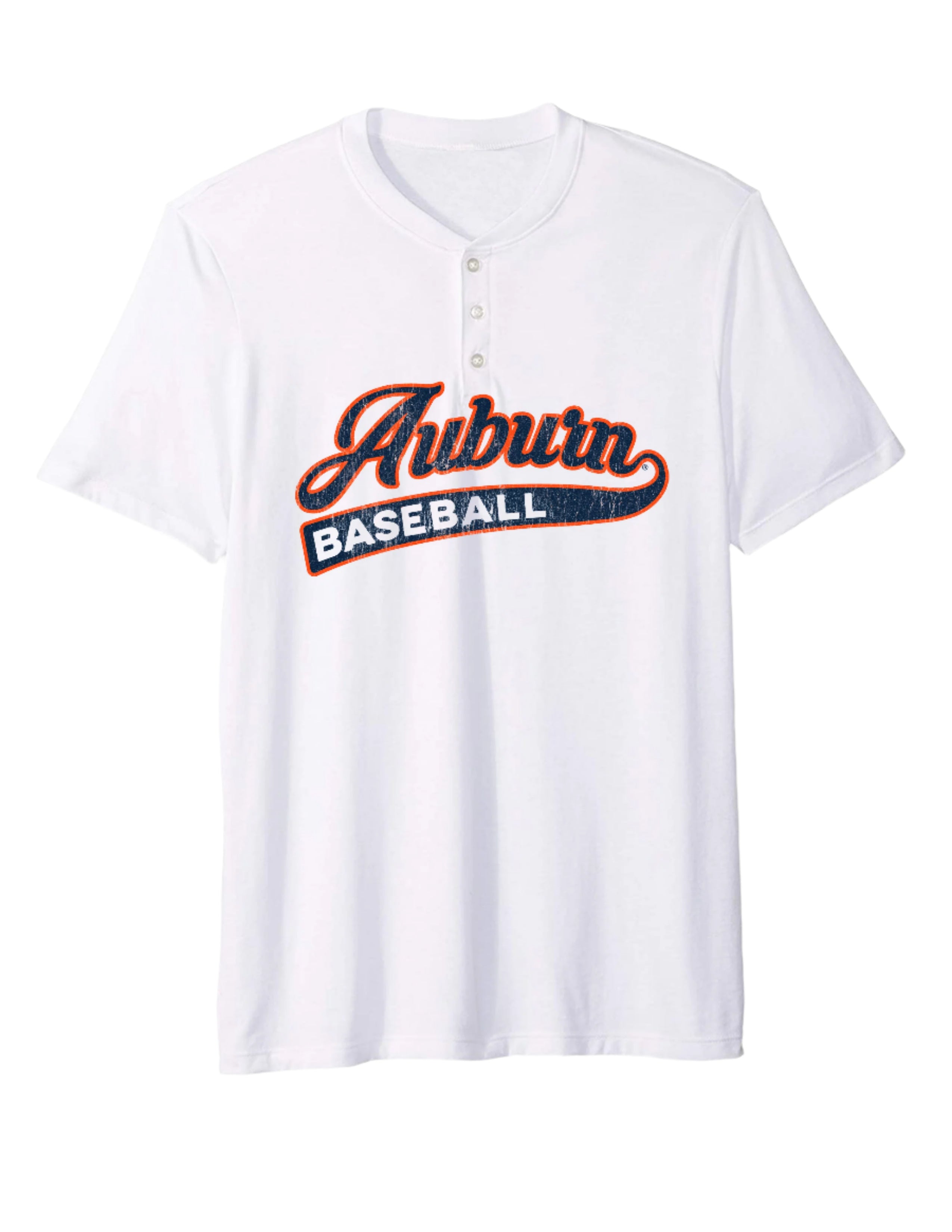 Ladies Auburn Baseball Henley Jersey on White Background