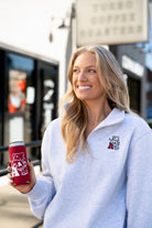 University of Alabama Grey ¼ Zip Sweatshirt with Leaning Al Logo Embroidery on the chest