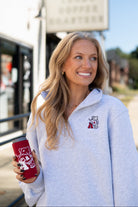 University of Alabama Grey ¼ Zip Sweatshirt with Leaning Al Logo Embroidery on the chest