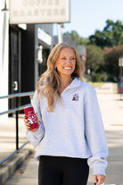 University of Alabama Grey ¼ Zip Sweatshirt with Leaning Al Logo Embroidery on the chest