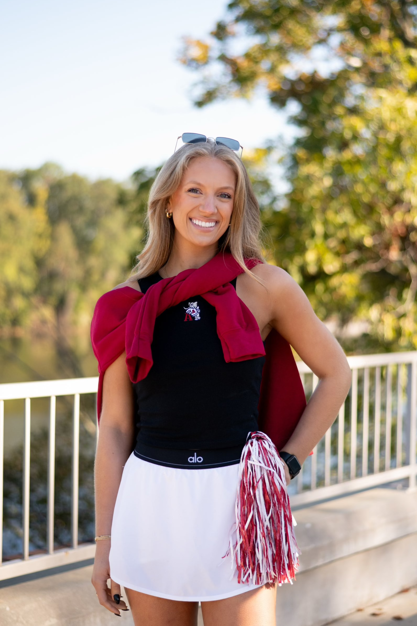 University of Alabama Black Ladies Tank Top with Leaning Al Logo embroidery
