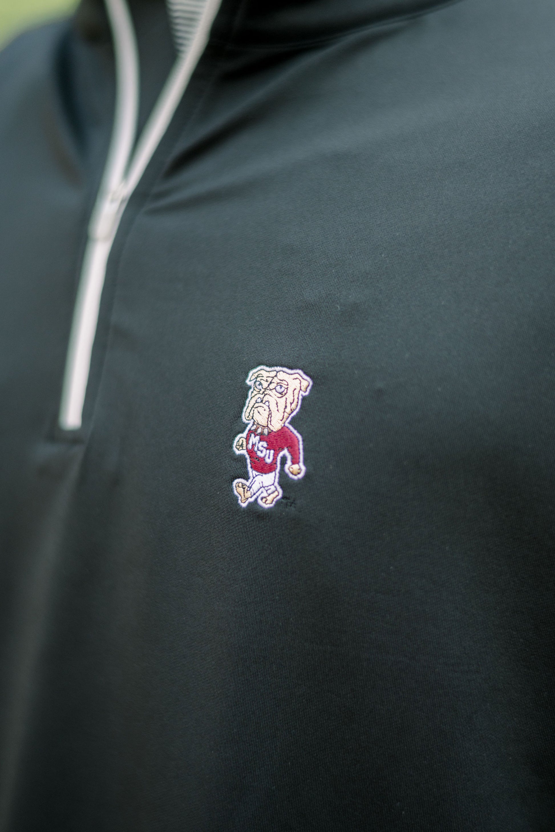 Mississippi State Black Performance Pullover with Walking Bully Logo Embroidery