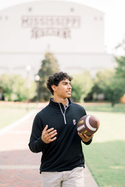 Mississippi State Black Performance Pullover with Walking Bully Logo Embroidery