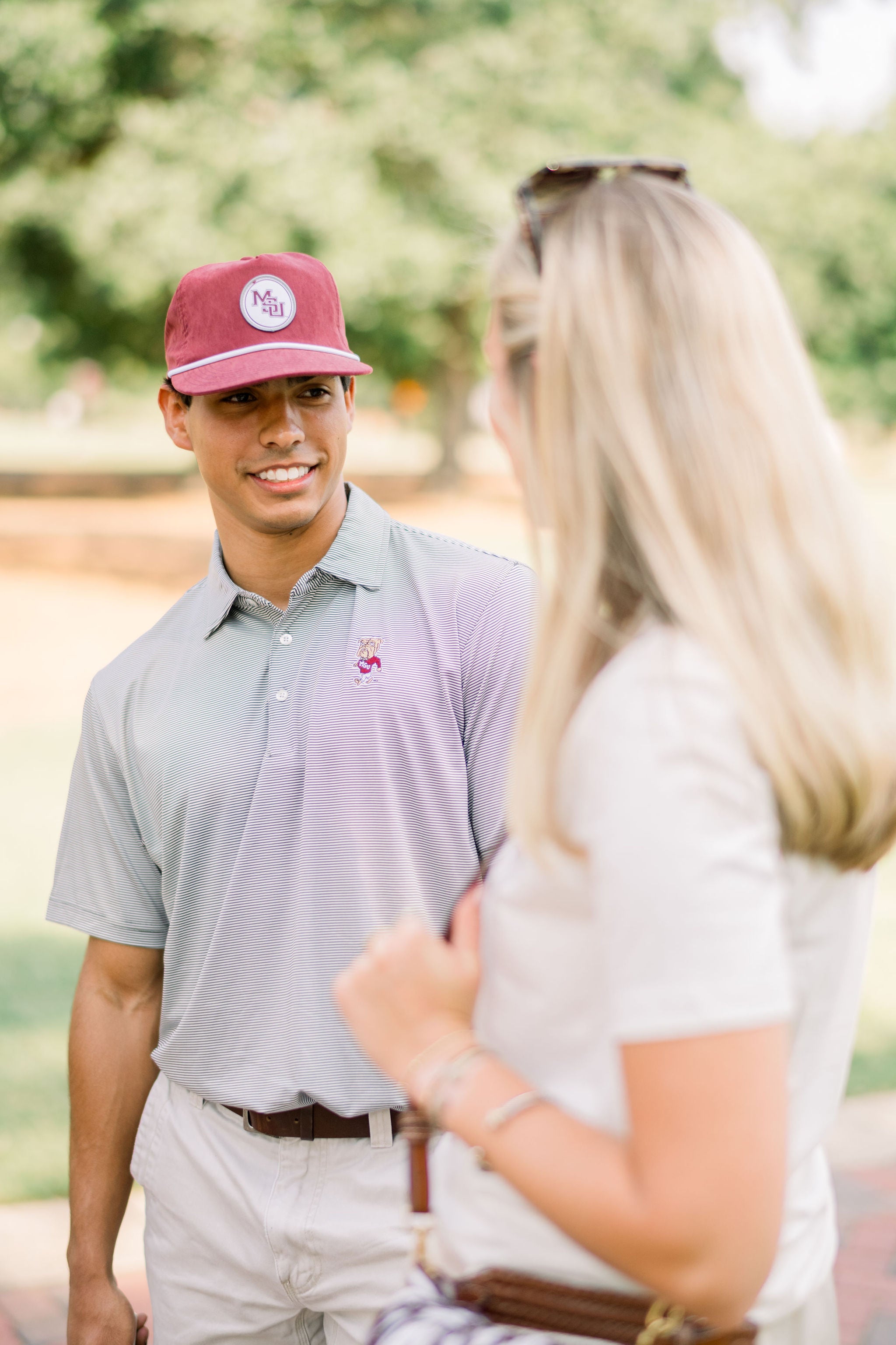 Mississippi State Maroon Hat with an old school MSU Logo patch