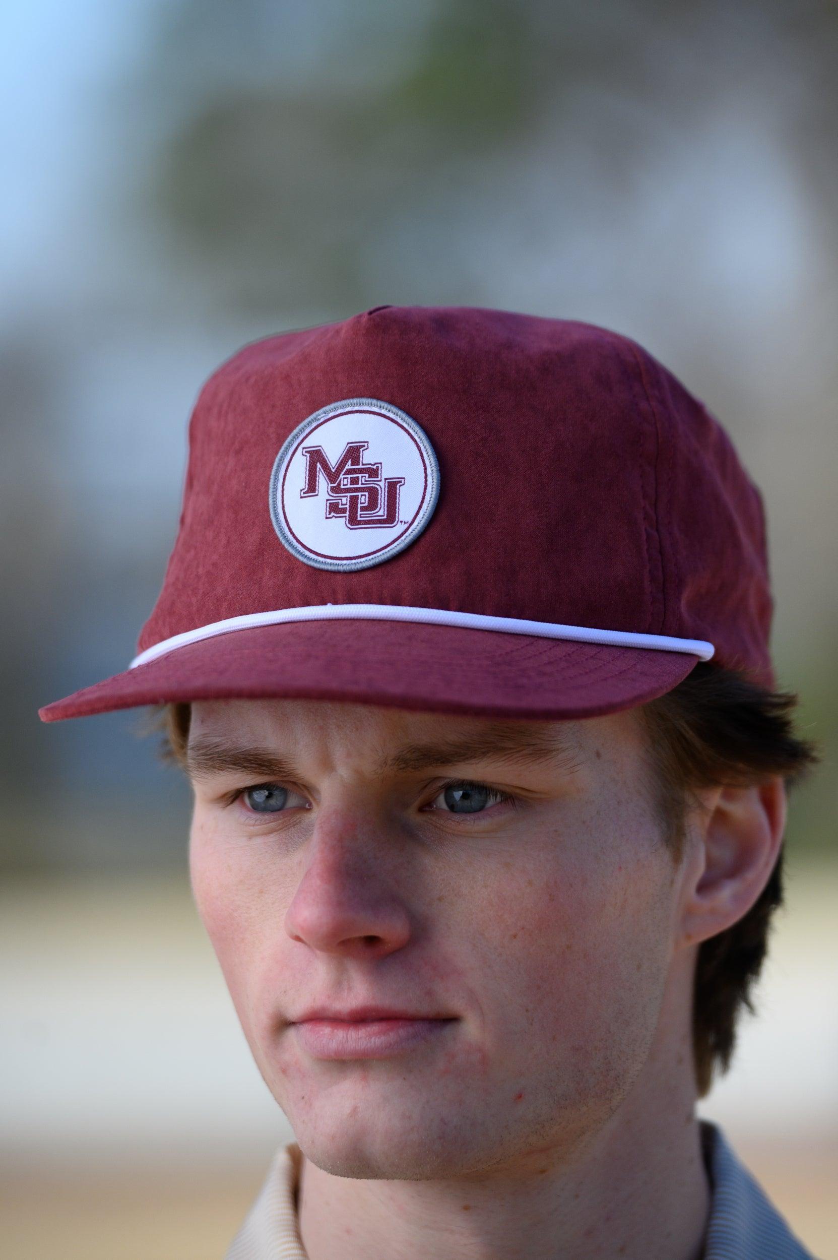 Mississippi State Maroon Hat with an old school MSU Logo patch