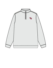 Mississippi State Light Grey Performance Pullover with “Interlocking MSU” logo embroidery