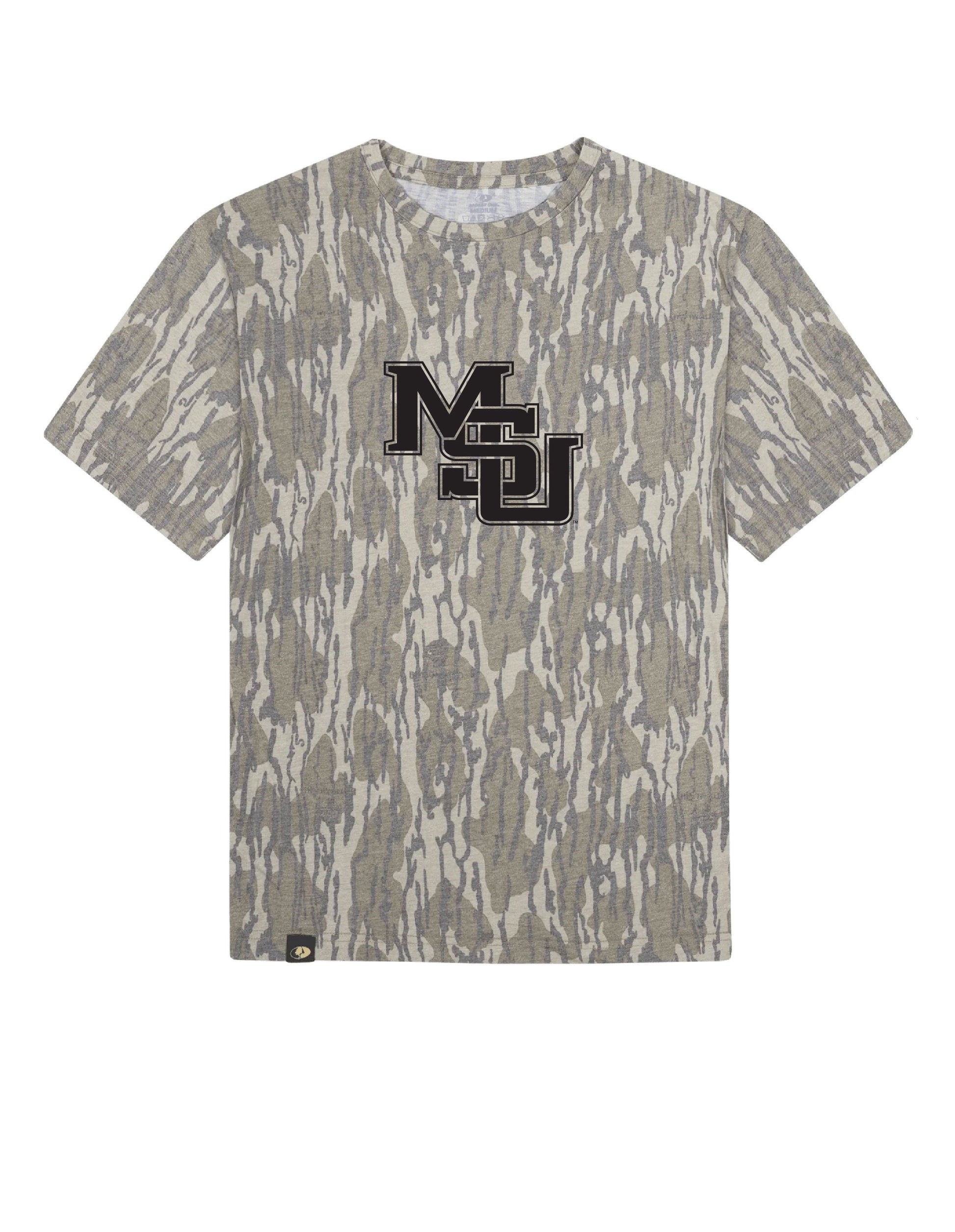 Mississippi State Camouflage T-Shirt with a Black MSU Logo print