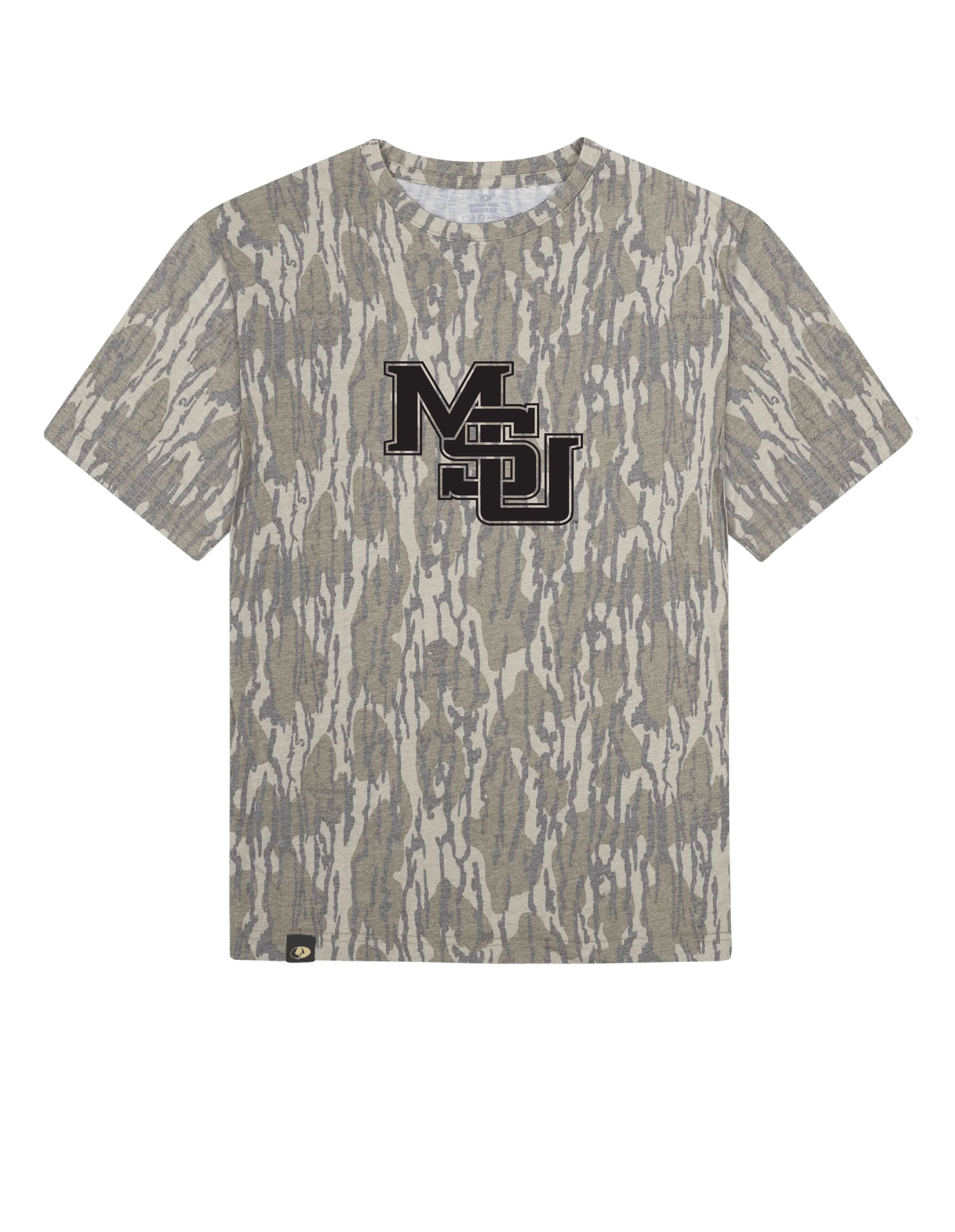 Mississippi State Camouflage T-Shirt with a Black MSU Logo print